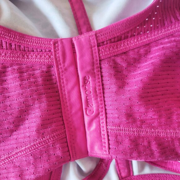 NWOT Glamorise Sport Sports Bra Pink Black Size 48H Plus - Picture 3 of 11